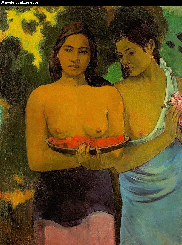 Paul Gauguin Two Tahitian Women with Mango